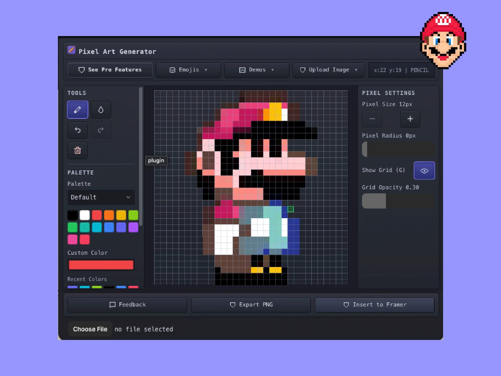 Screenshot 1 for Pixely, a Framer Marketplace plugin by Kami.
