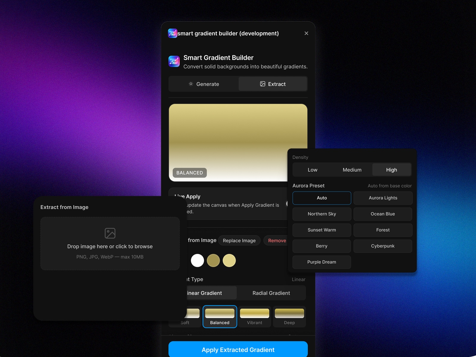 Screenshot 2 for Smart Gradient Builder, a Framer Marketplace plugin by ahmad madhoun.