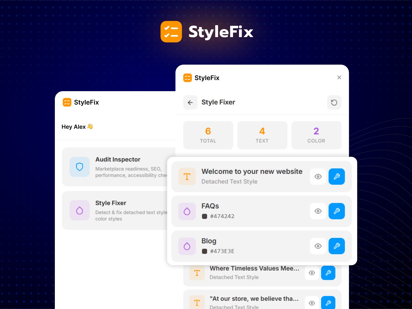 Screenshot 1 for StyleFix, a Framer Marketplace plugin by Framer Geeks.