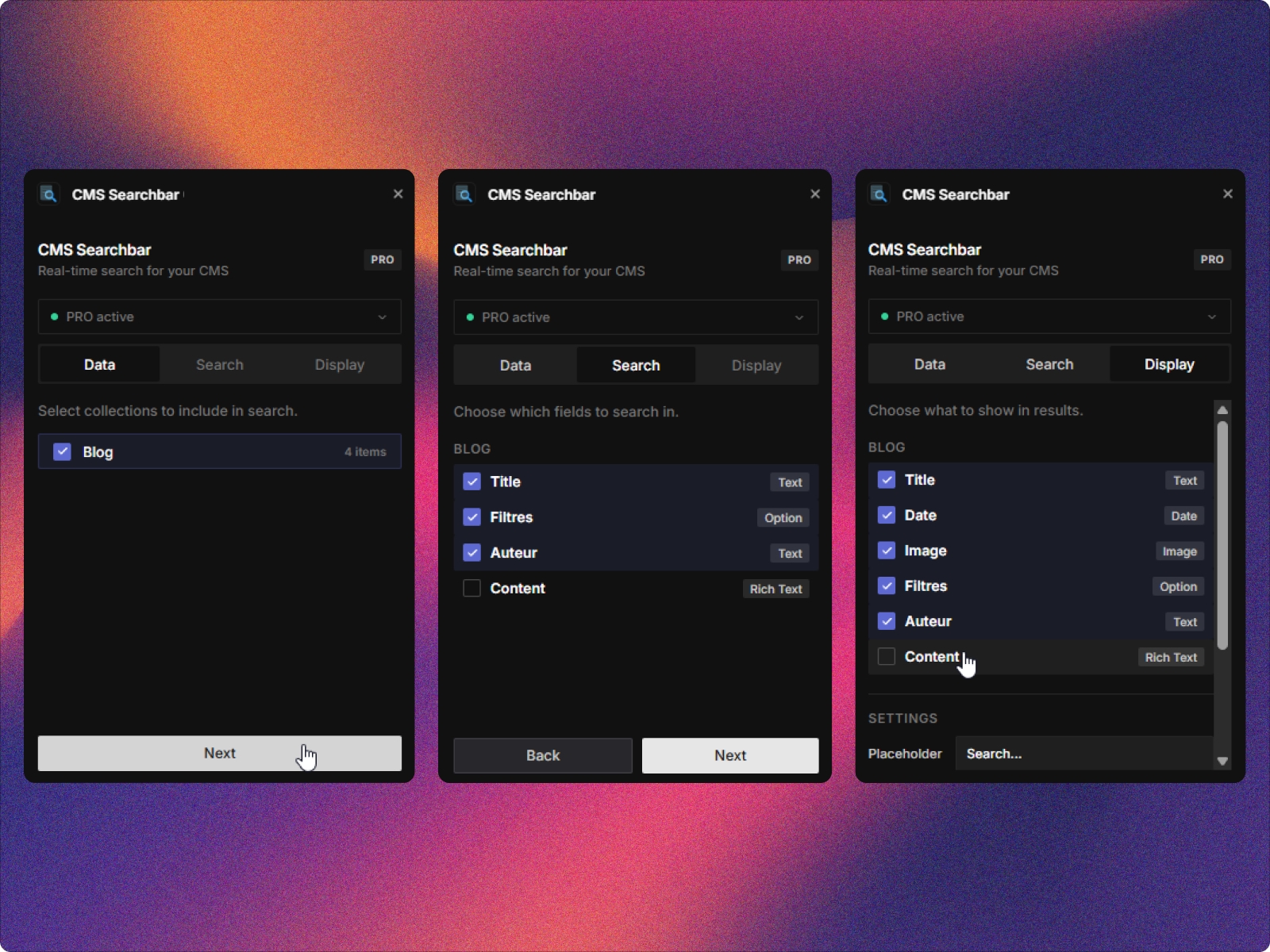 Screenshot 1 for CMS Searchbar, a Framer Marketplace plugin by Ilies Allali.