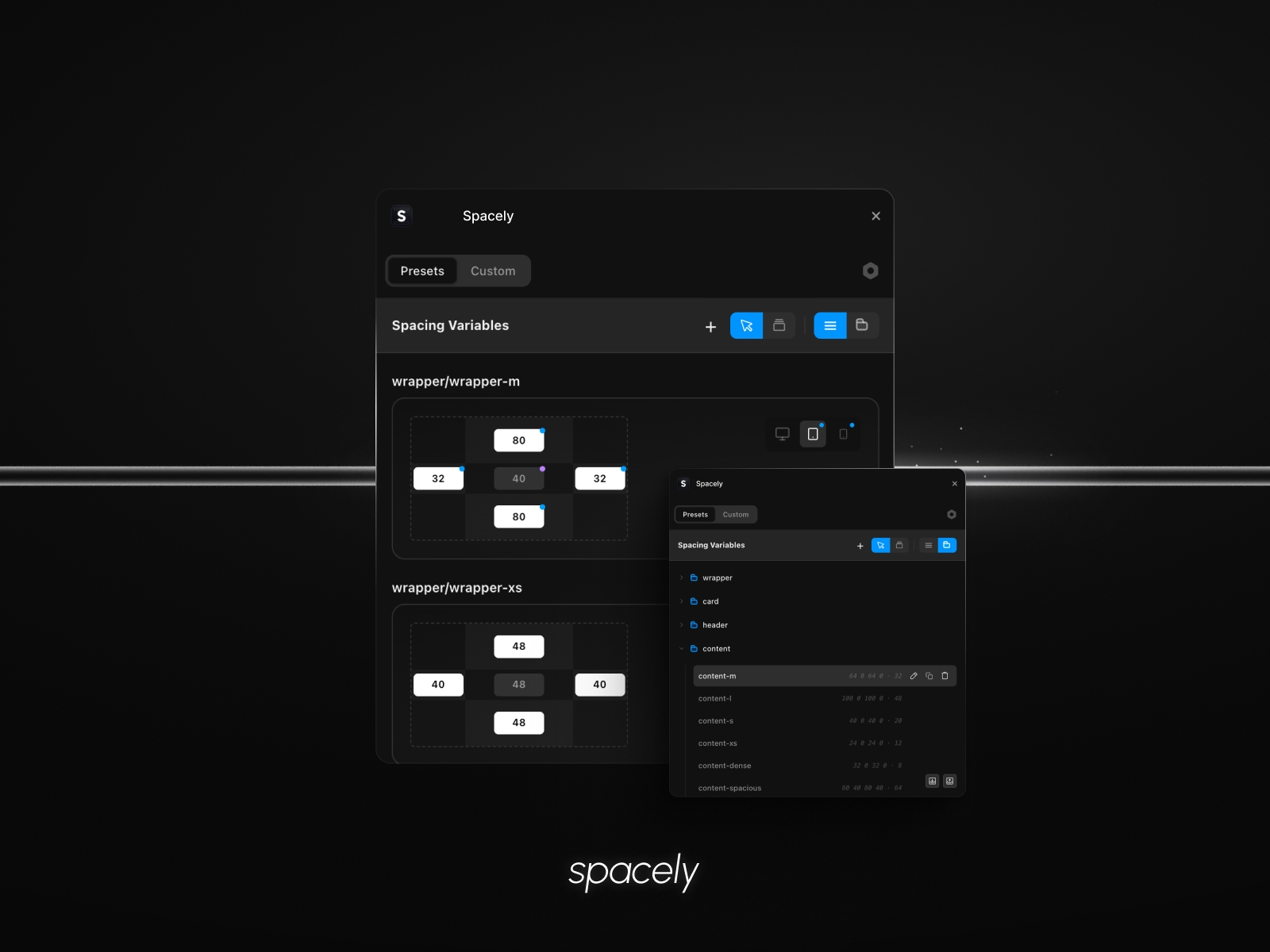 Screenshot 1 for Spacely, a Framer Marketplace plugin by kuartz Studio.