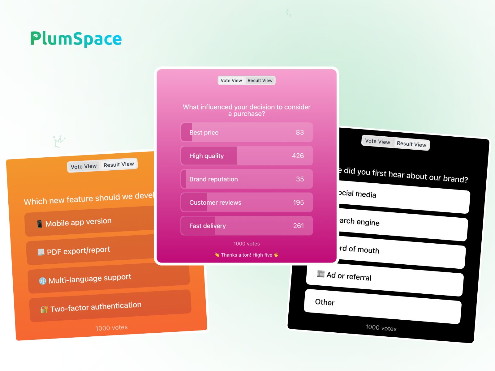 Thumbnail 1 for PlumSpace: Polls, a Framer Marketplace plugin by PlumSpace.