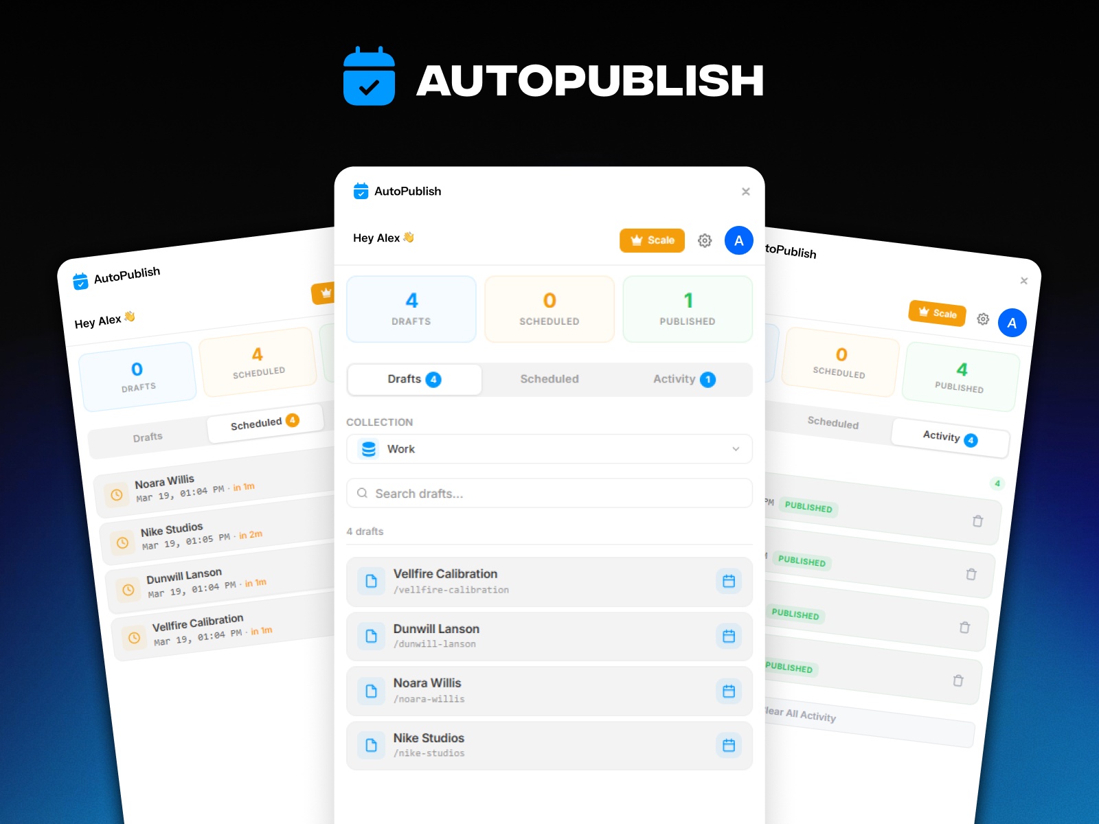 Screenshot 1 for Auto Publish, a Framer Marketplace plugin by Framer Geeks.
