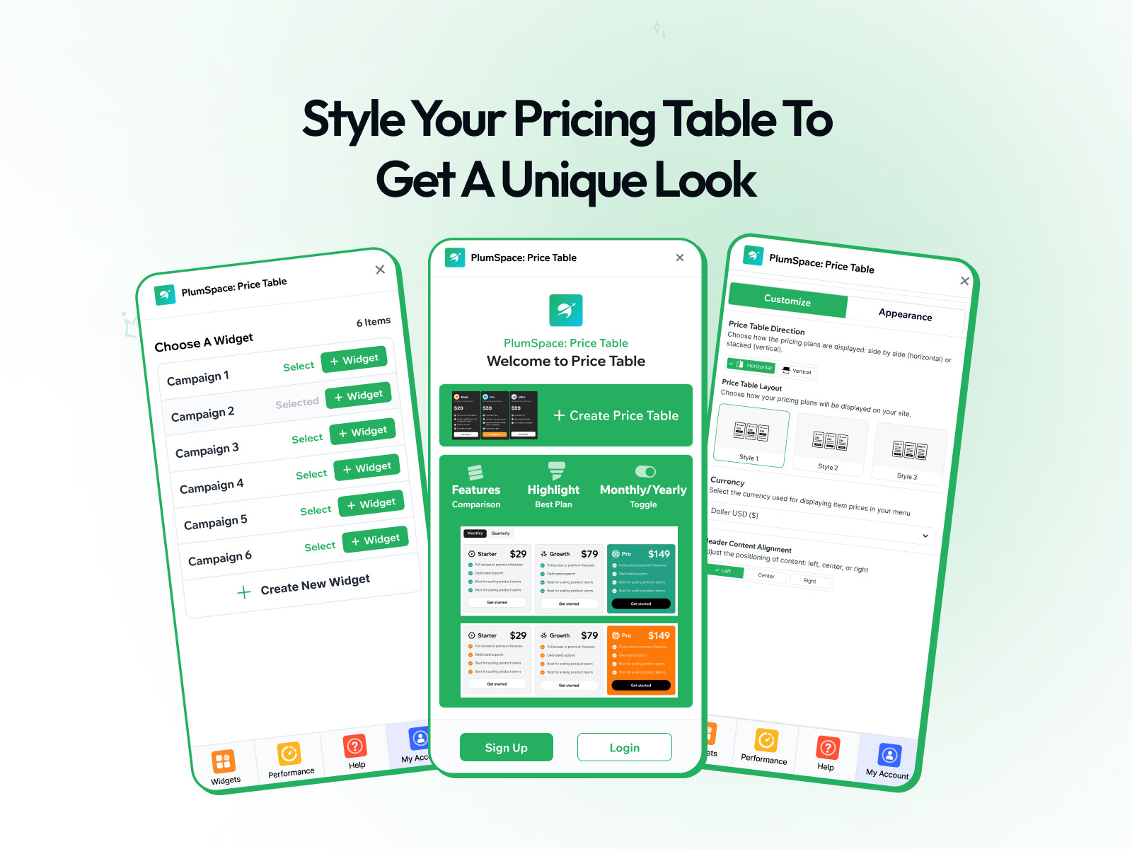 Screenshot 2 for PlumSpace: Price Table, a Framer Marketplace plugin by PlumSpace.
