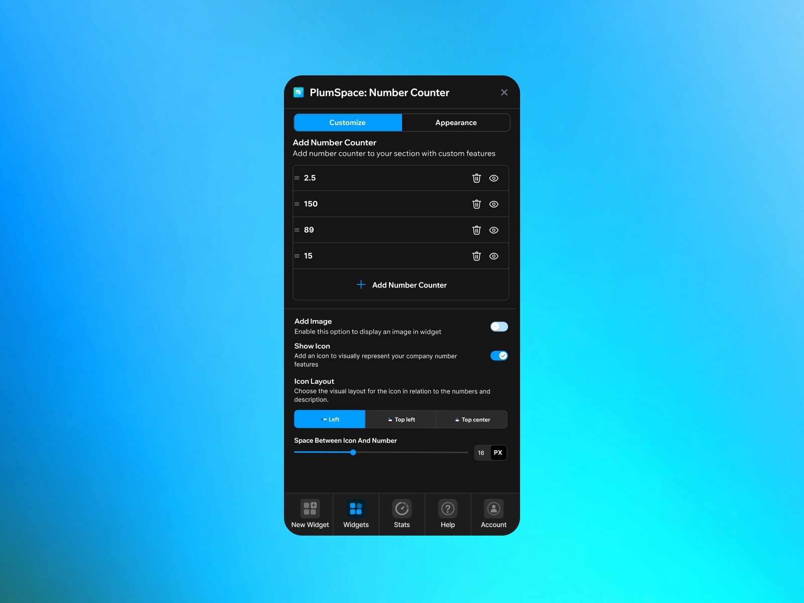 Screenshot 2 for PlumSpace: Number Counter, a Framer Marketplace plugin by PlumSpace.