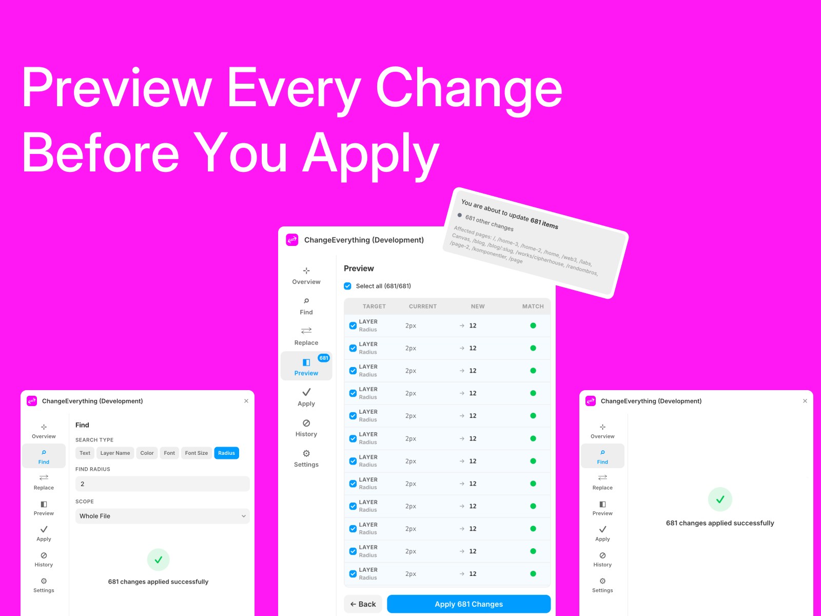 Screenshot 4 for ChangeEverything, a Framer Marketplace plugin by Floyka Design Studio.
