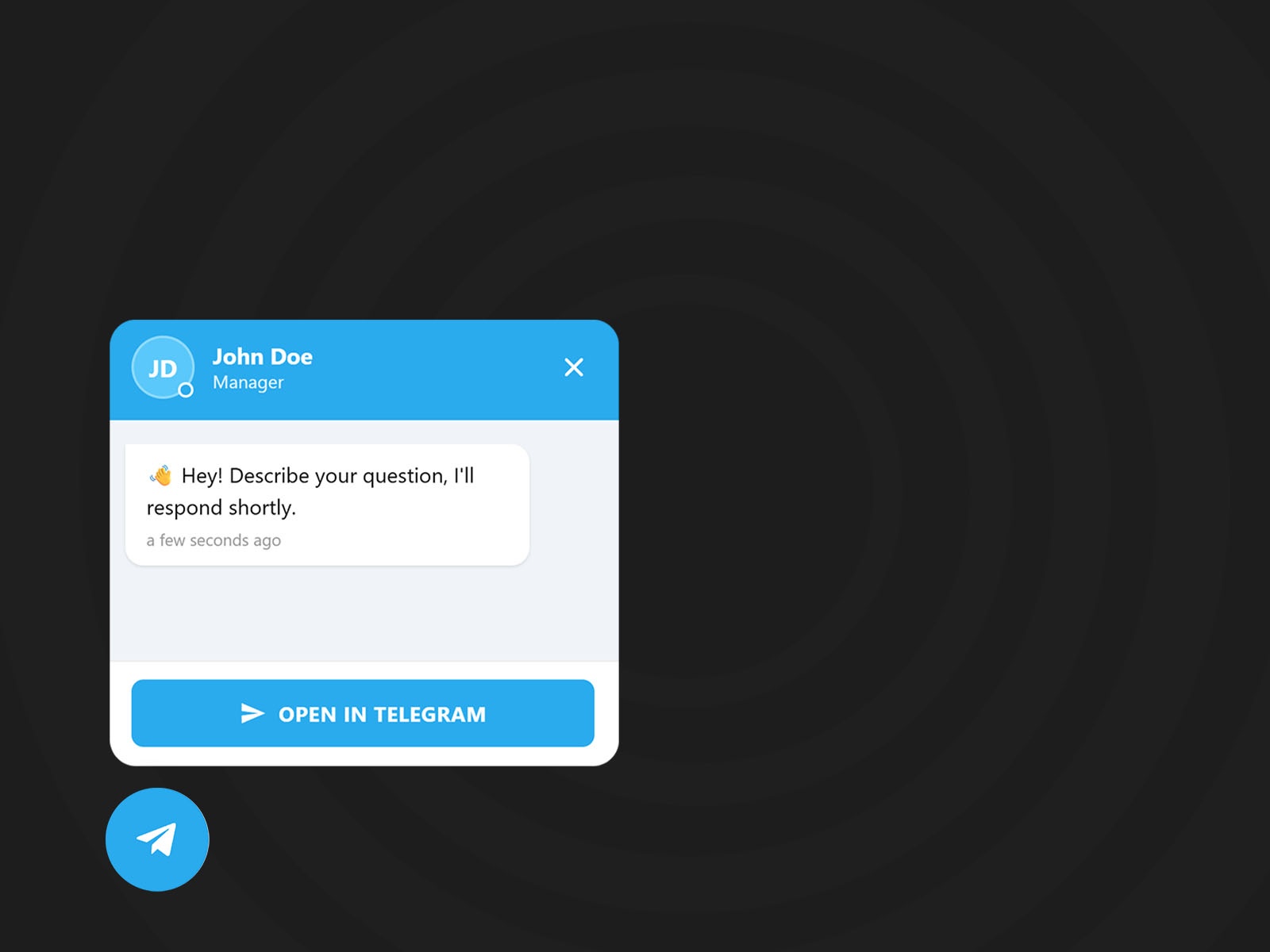 Thumbnail 1 for Telegram Chat Button, a Framer Marketplace plugin by Ekomobong Otu.
