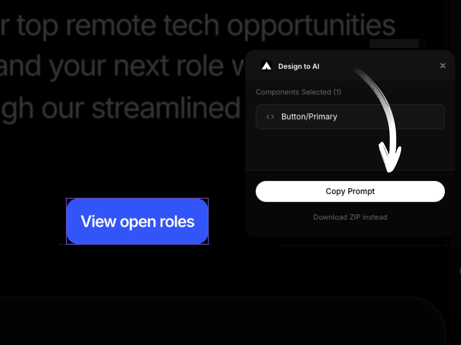Screenshot 3 for Design to AI, a Framer Marketplace plugin by Olalekan Isaac.