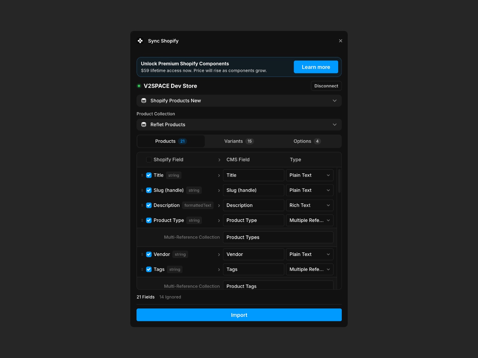 Thumbnail 2 for Sync Shopify, a Framer Marketplace plugin by V2SPACE.