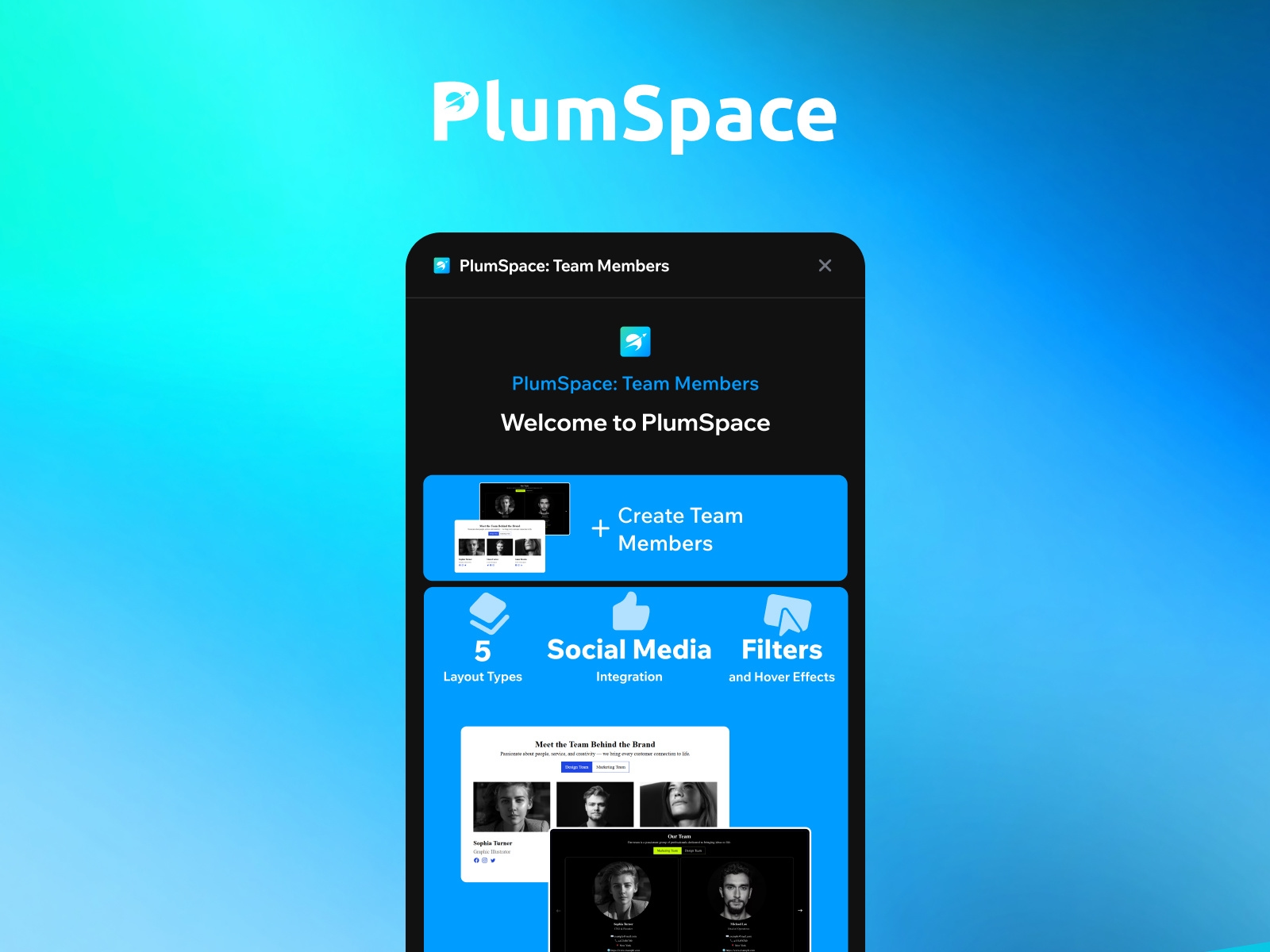 Thumbnail 1 for PlumSpace: Team Members, a Framer Marketplace template by PlumSpace.