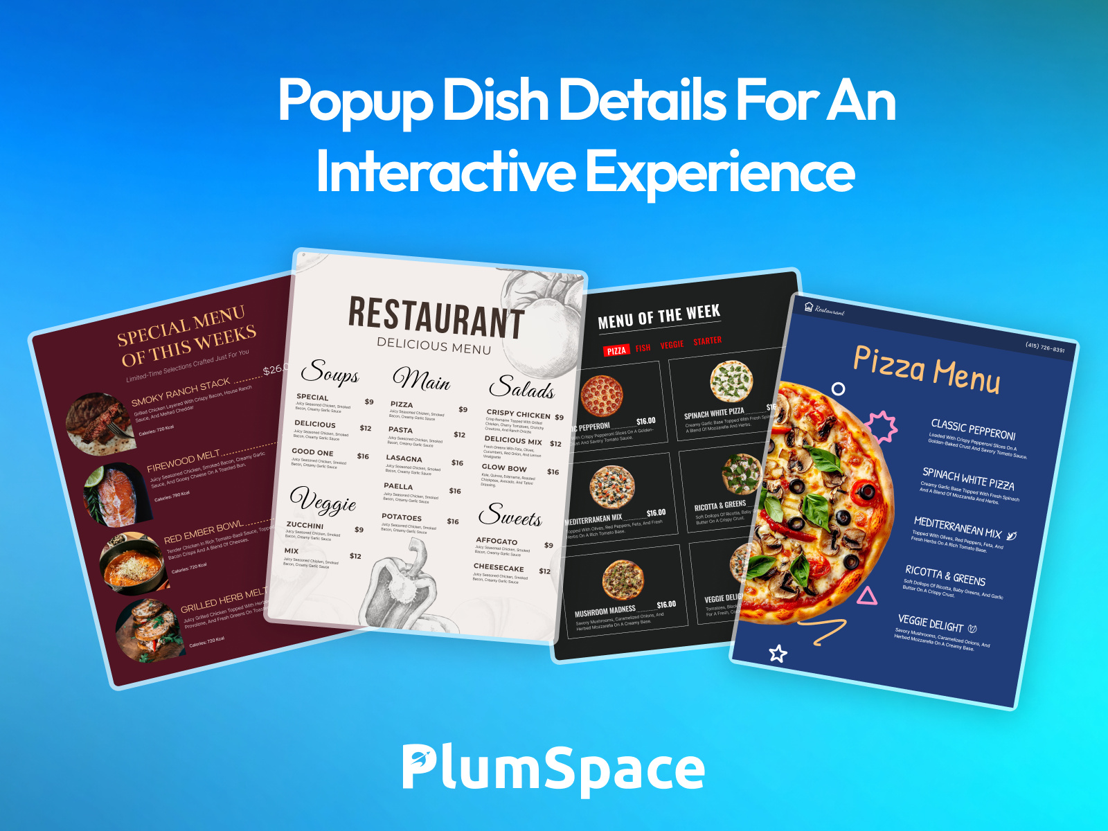 Screenshot 3 for PlumSpace: Restaurant Menu, a Framer Marketplace plugin by PlumSpace.