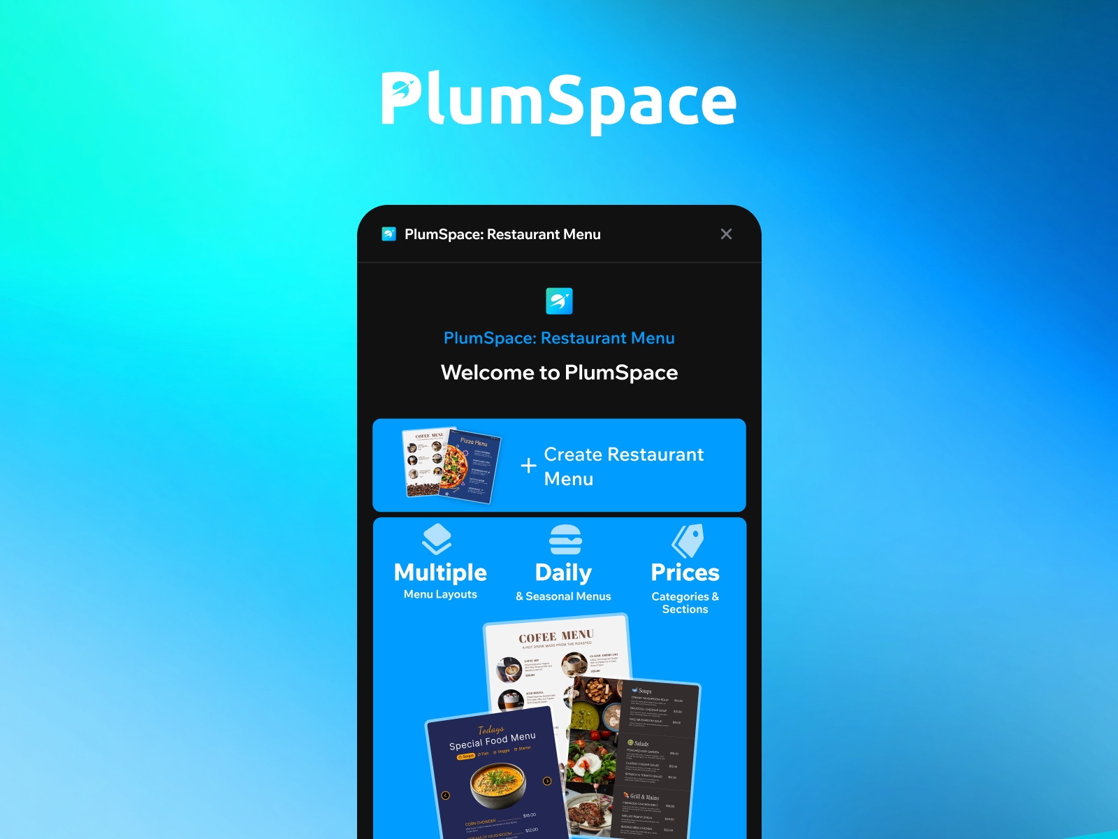 Thumbnail 1 for PlumSpace: Restaurant Menu, a Framer Marketplace plugin by PlumSpace.