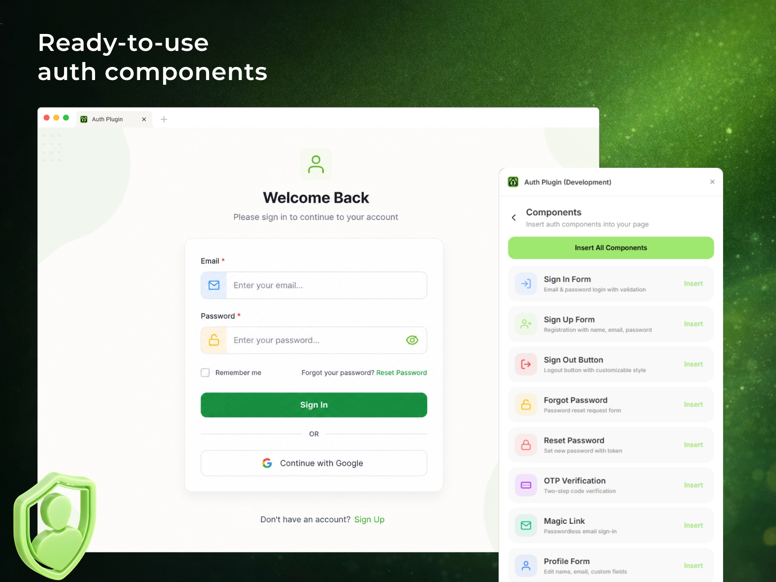 Thumbnail 2 for Auth Plugin, a Framer Marketplace plugin by Framer Geeks.
