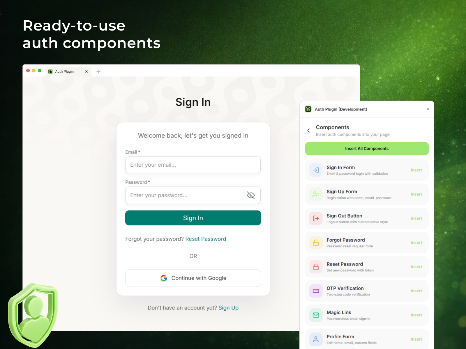Thumbnail 2 for Auth Plugin, a Framer Marketplace template by Framer Geeks.