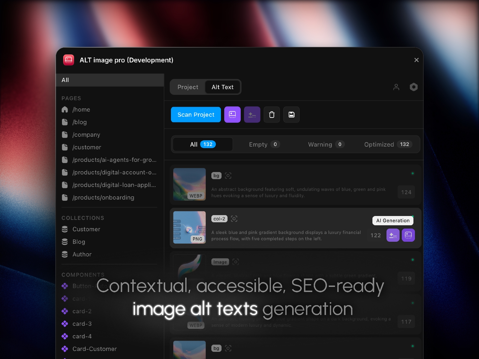 Screenshot 2 for ALT image pro, a Framer Marketplace plugin by kuartz Studio.