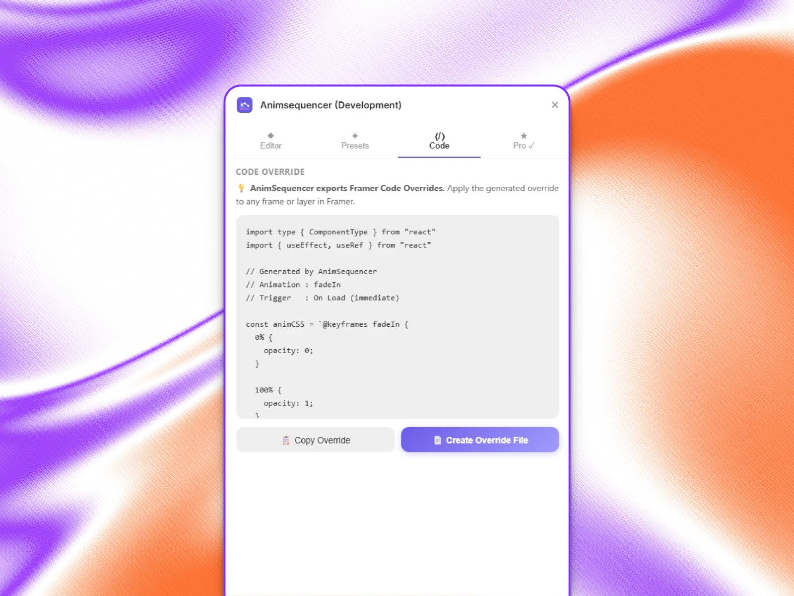Thumbnail 2 for Animsequencer, a Framer Marketplace plugin by Evixel Studio.