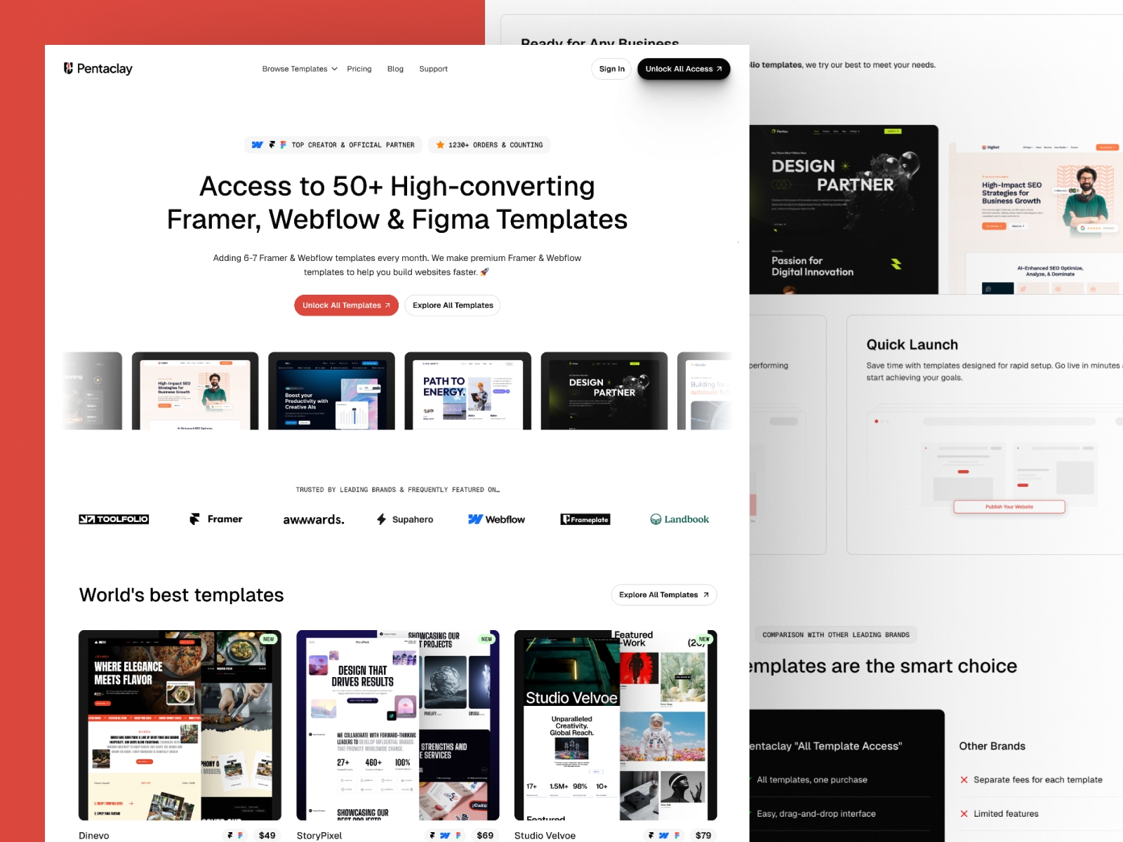 Thumbnail for pentaclay.com, a Framer Experts site by Pentaclay.