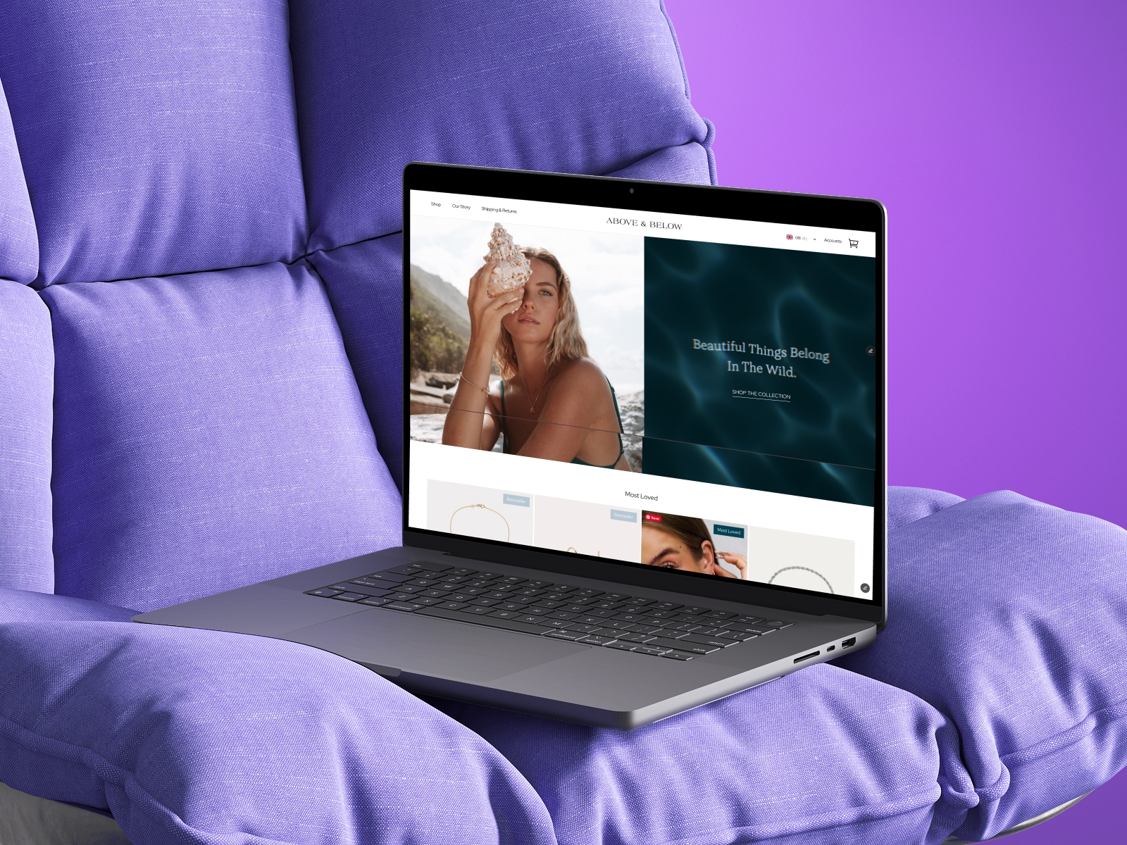 Thumbnail for abovebelow.co/, a Framer Experts site by George Berthoud.