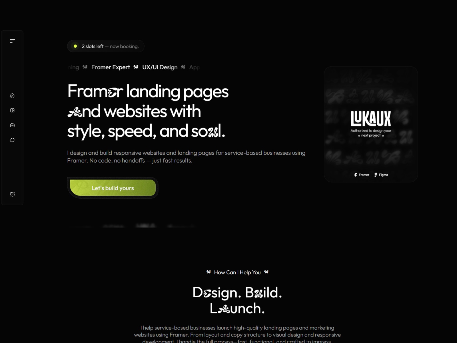 Thumbnail for lukaux.com/, a Framer Experts site by Lukaux.