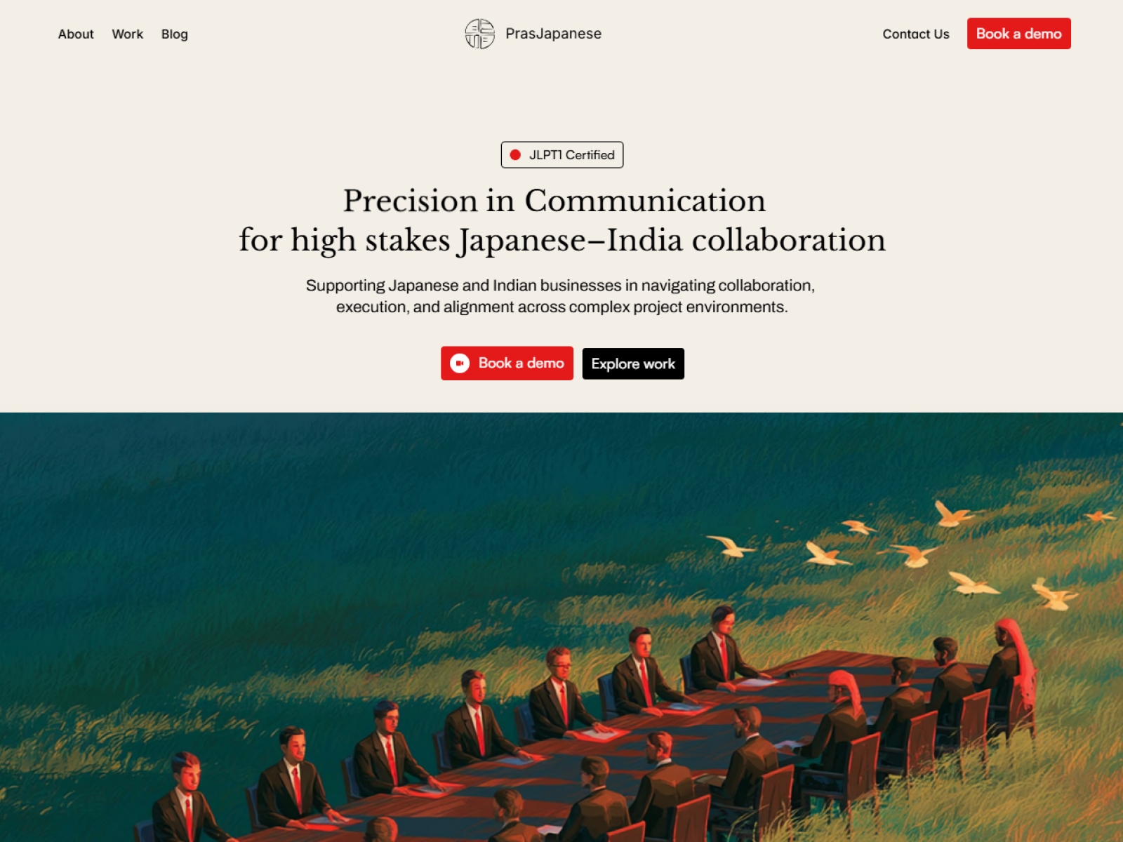 Thumbnail for PrasJapanese Communications, a Framer Experts site by BharatCraftings Design Studio.