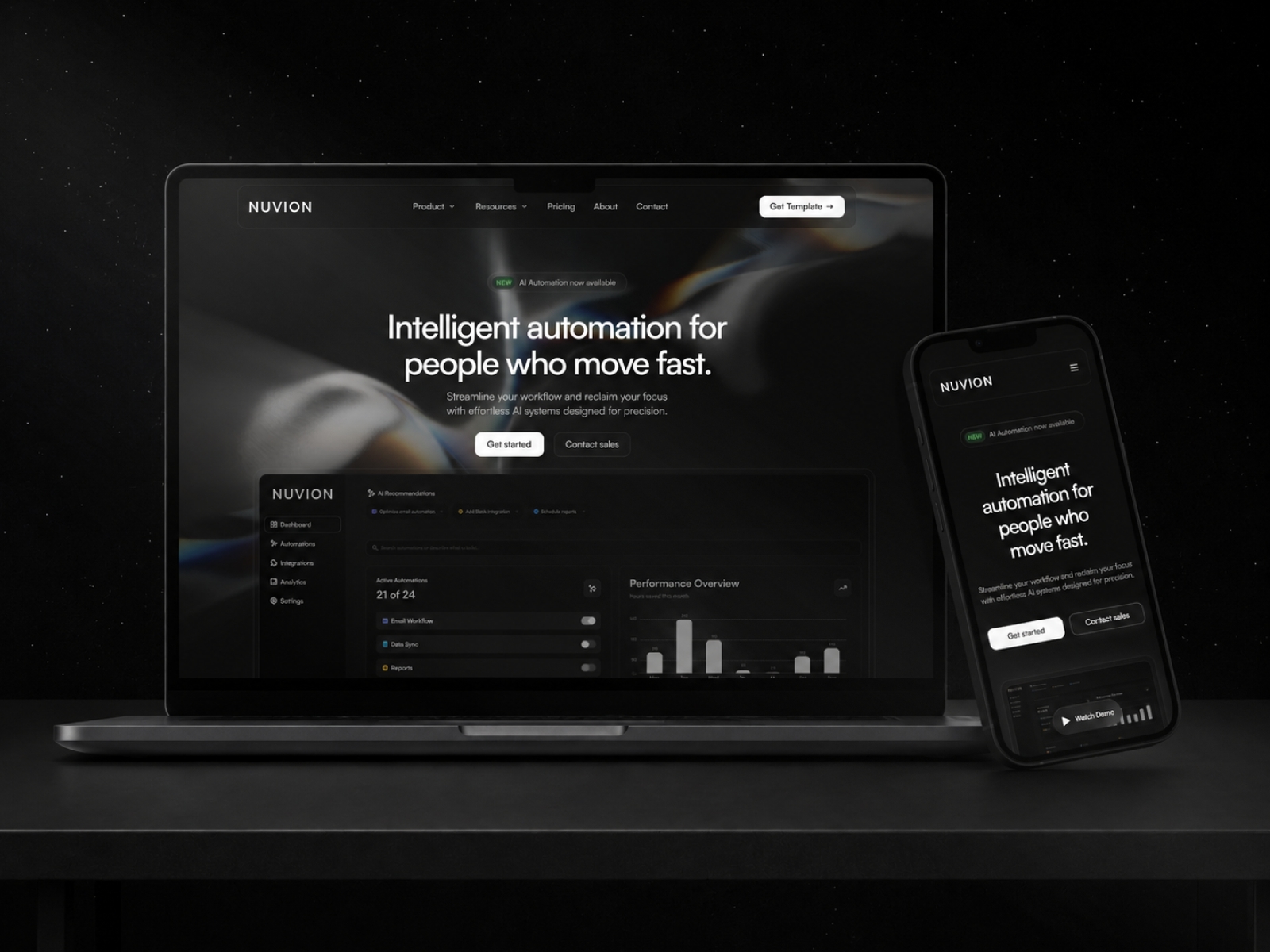 Thumbnail 1 for Nuvion, a Framer Marketplace template by Alberto Horbaci.