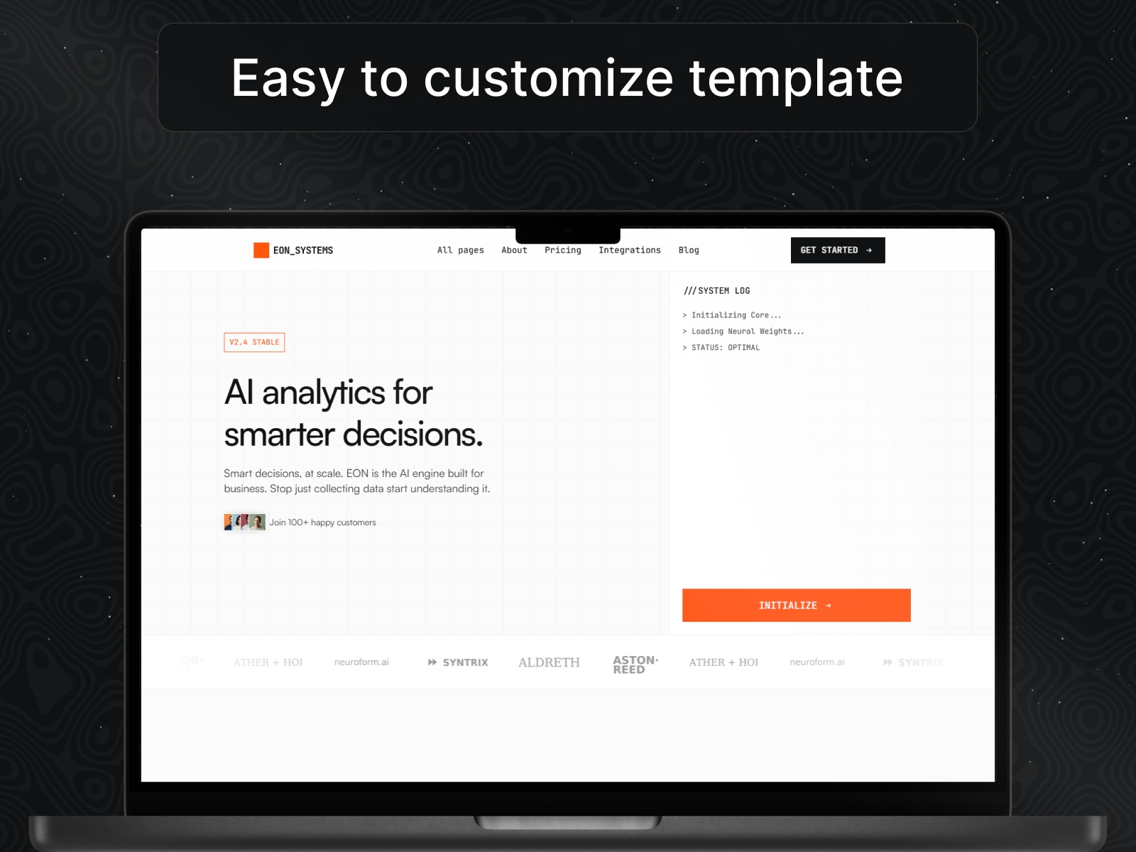 Thumbnail 1 for EON_Systems, a Framer Marketplace template by Alberto Horbaci.