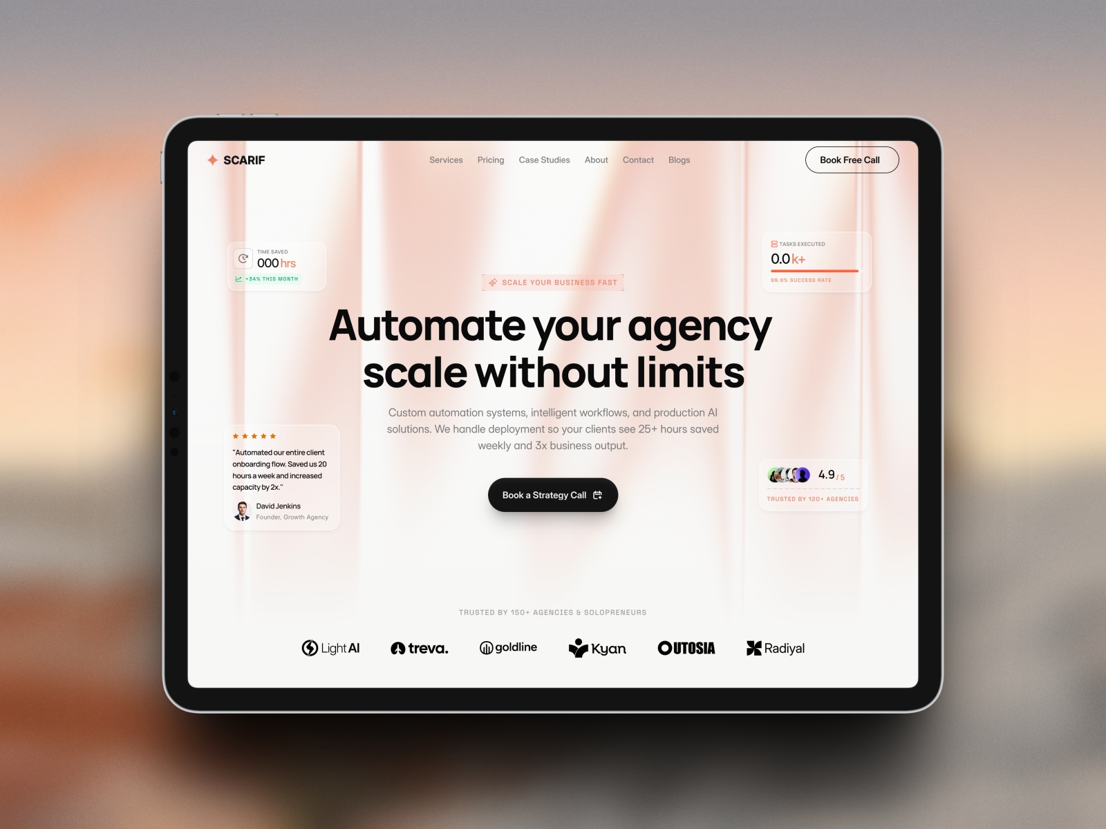 Thumbnail 1 for Scarif, a Framer Marketplace template by Pratham.