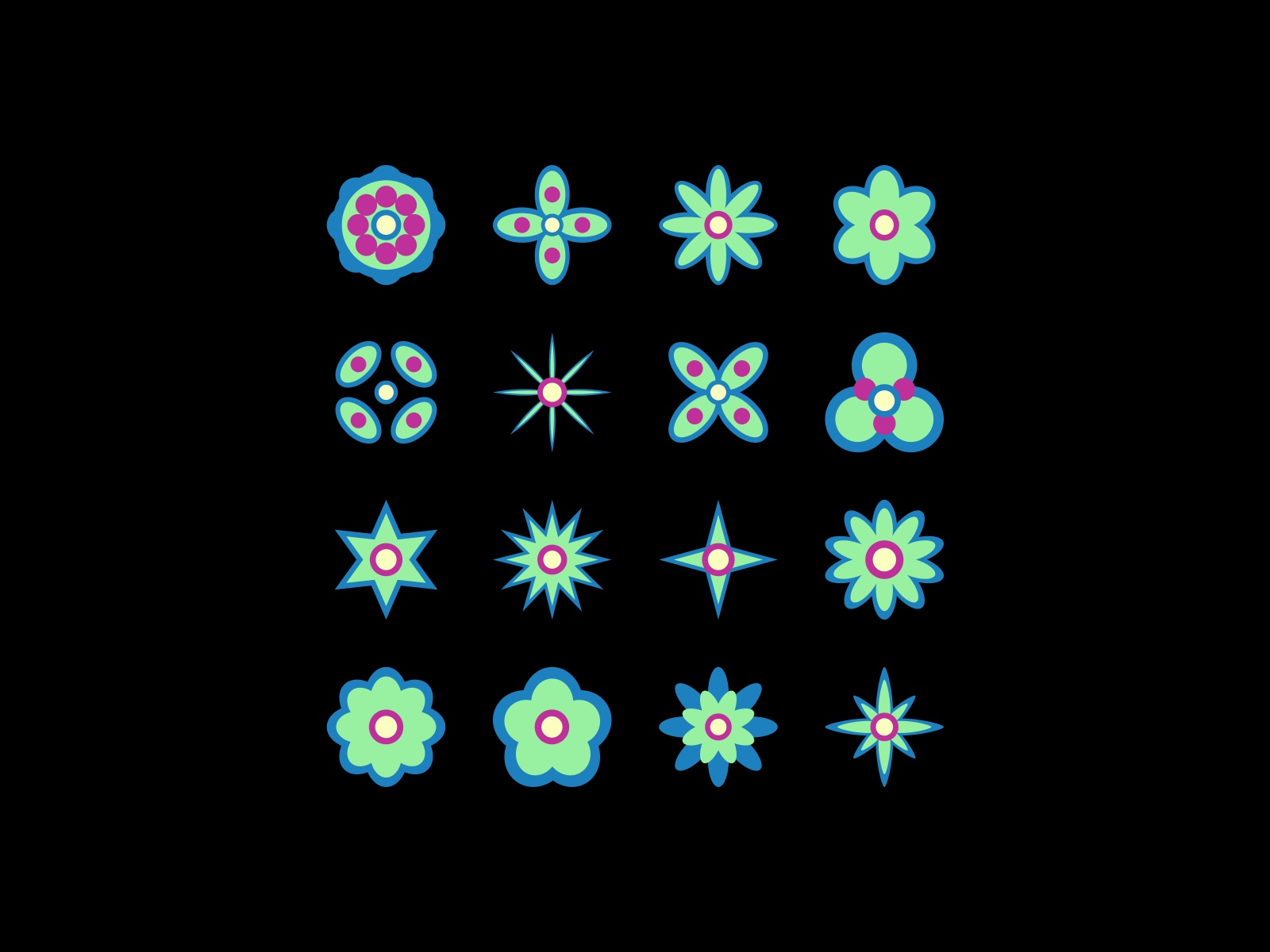 Screenshot 1 for Flowers and Sparkles, a Framer Marketplace vectorSet by Ali Çorak.