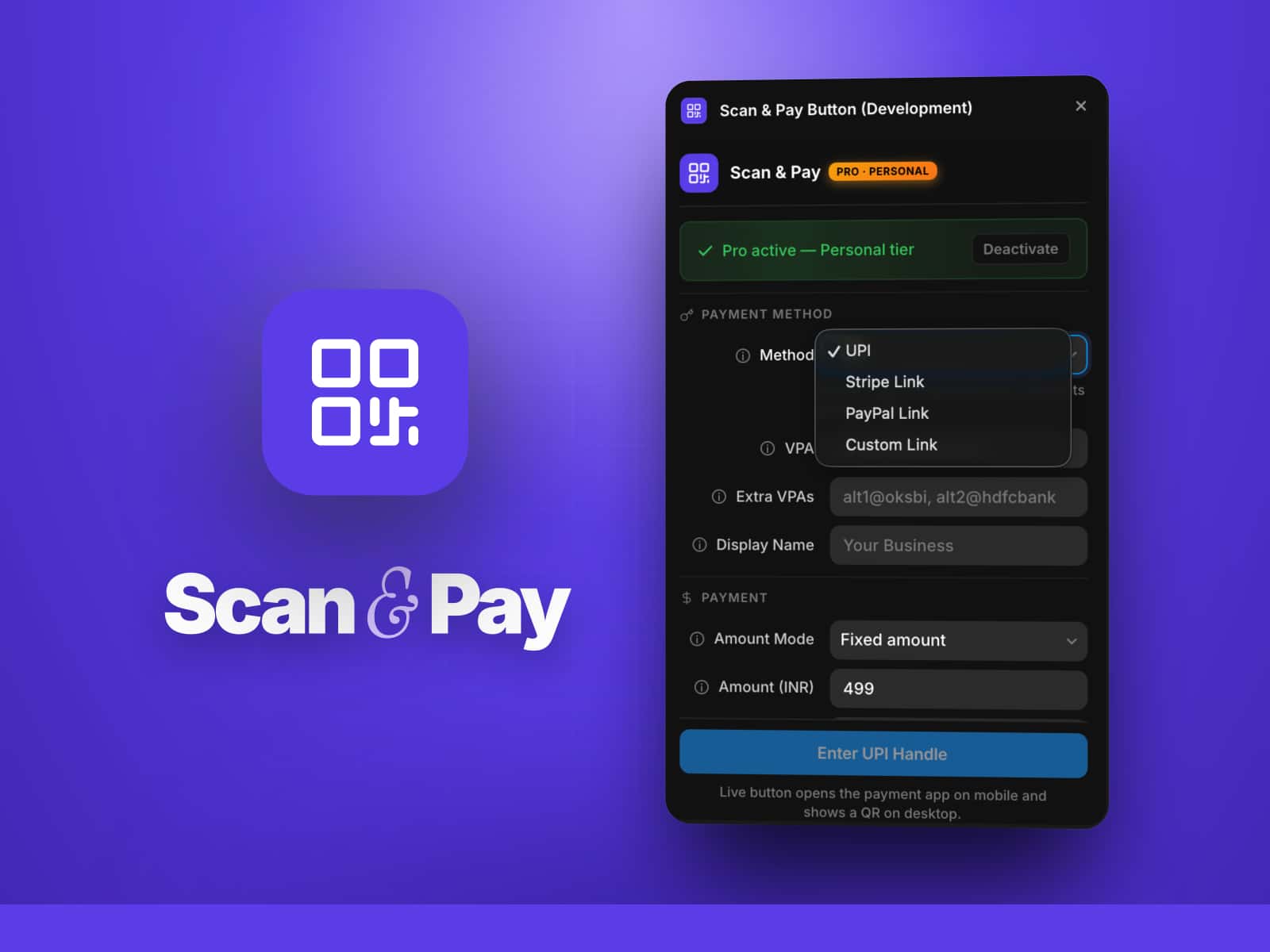 Scan & Pay Button