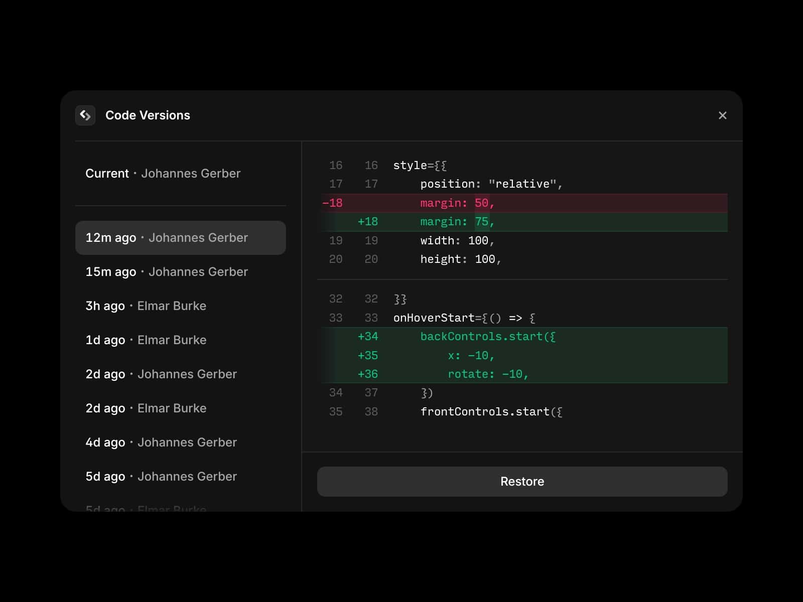 Code Versions