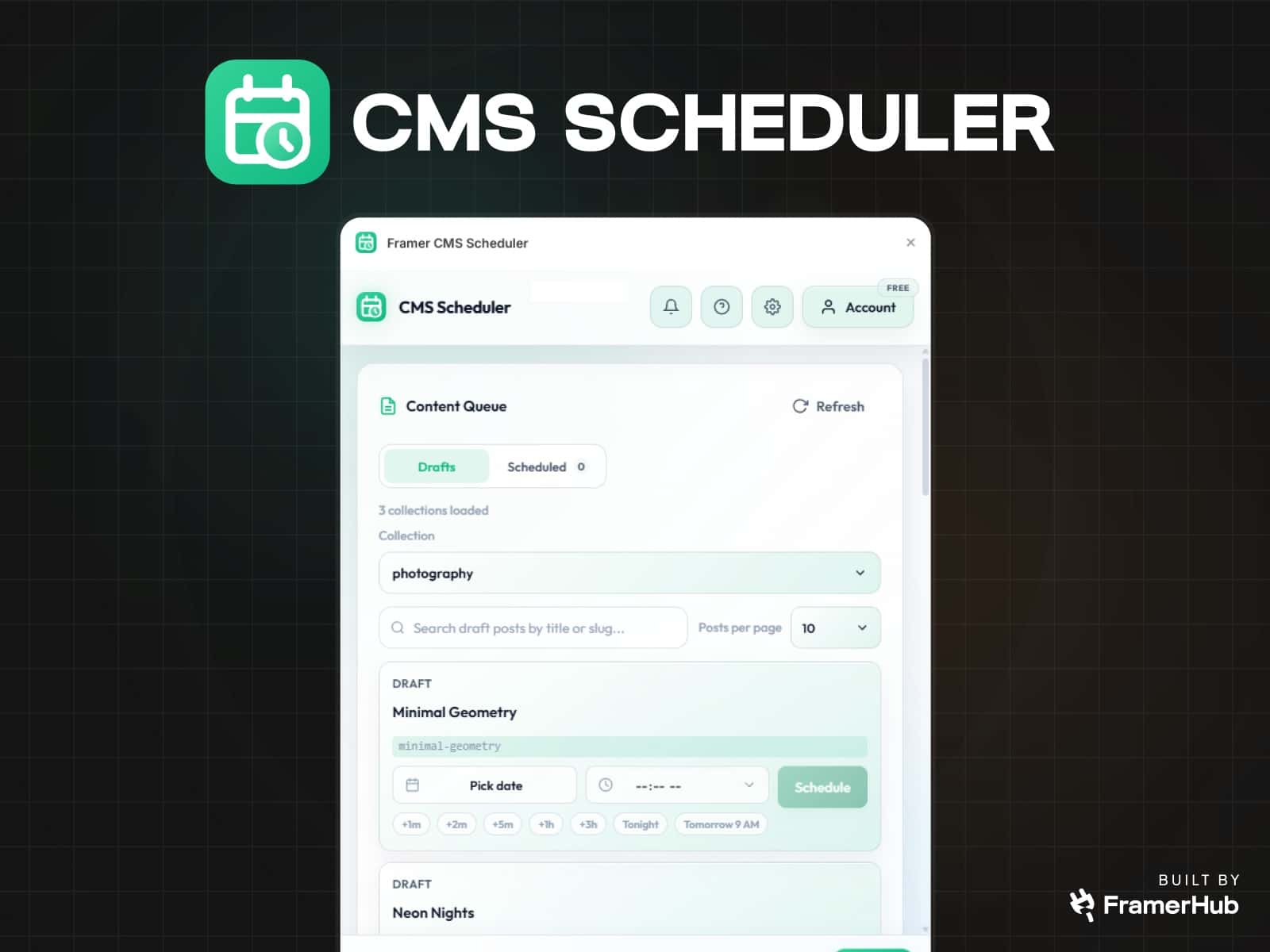 Framer CMS Scheduler