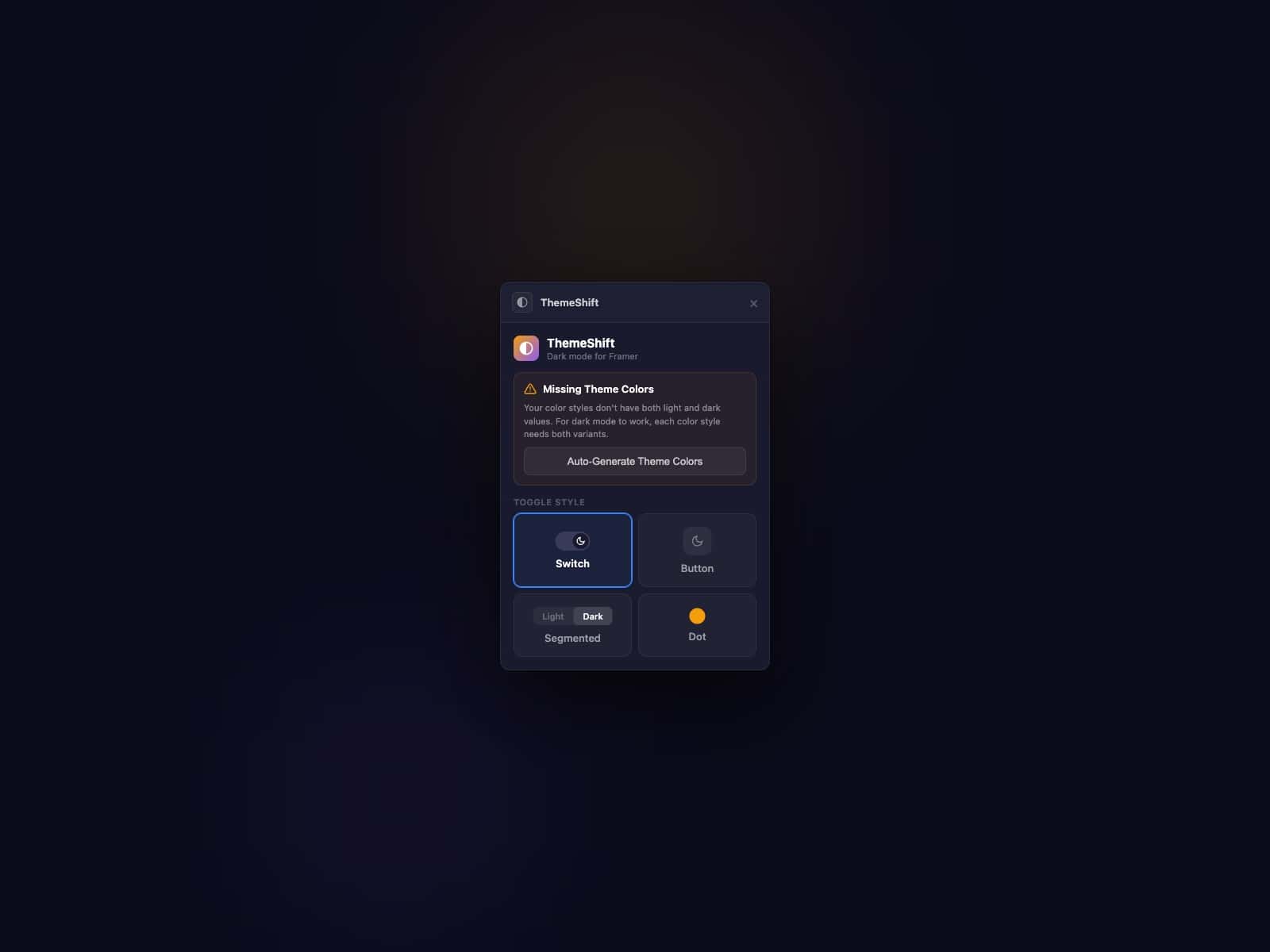 ThemeShift — Dark Mode Toggle