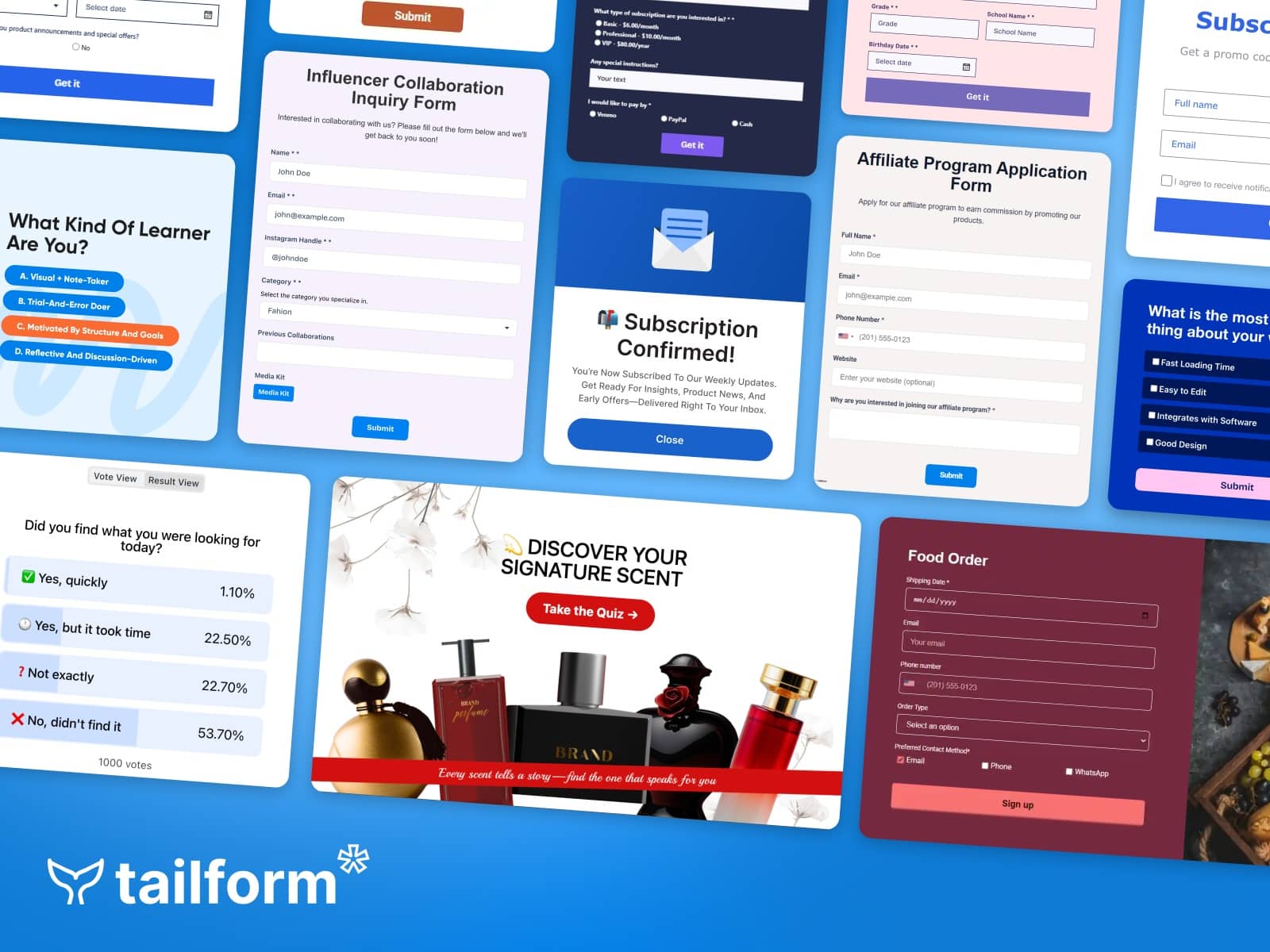 Tailform: Form Builder, Quizzes, Polls