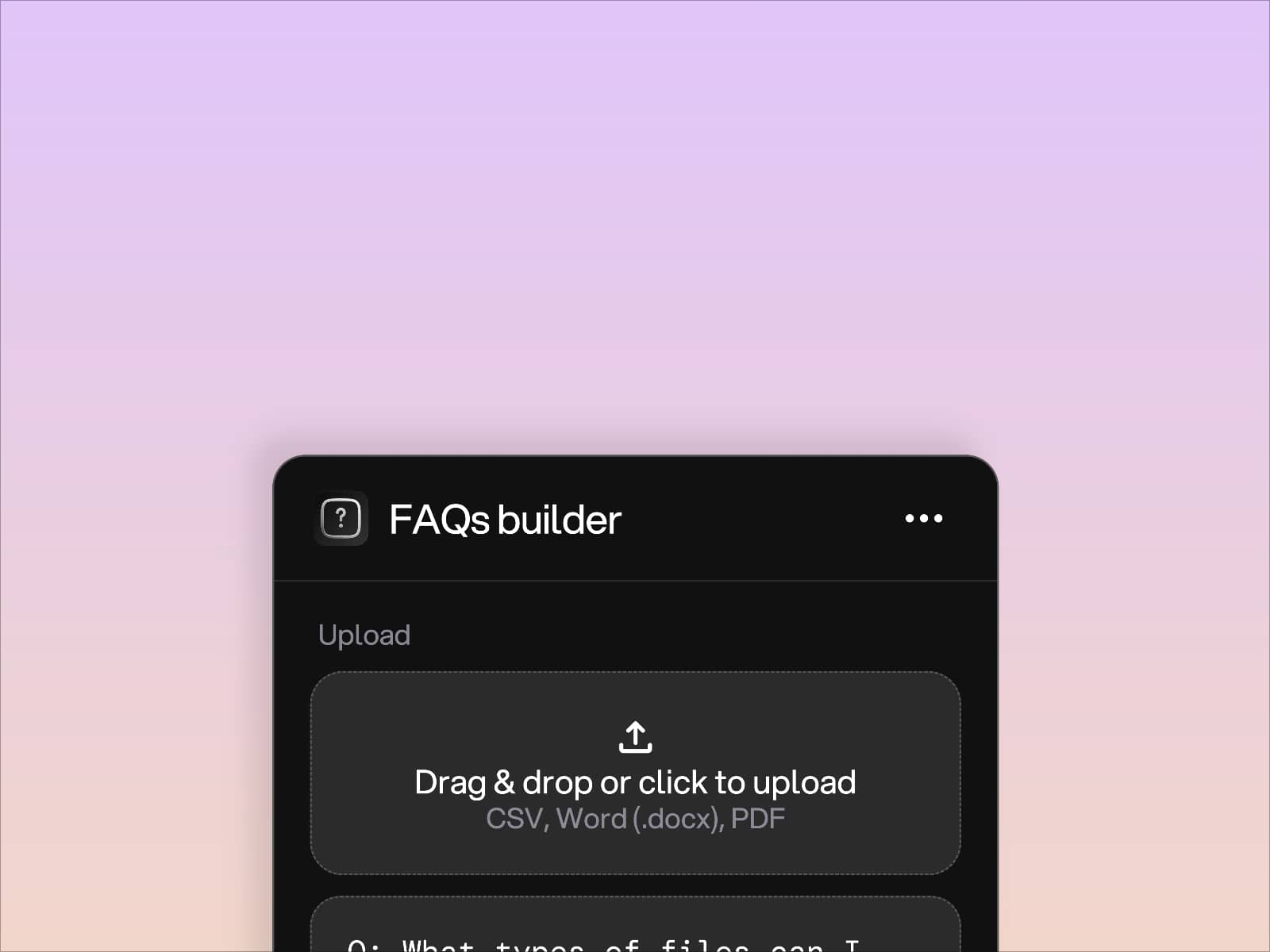 FAQs Builder