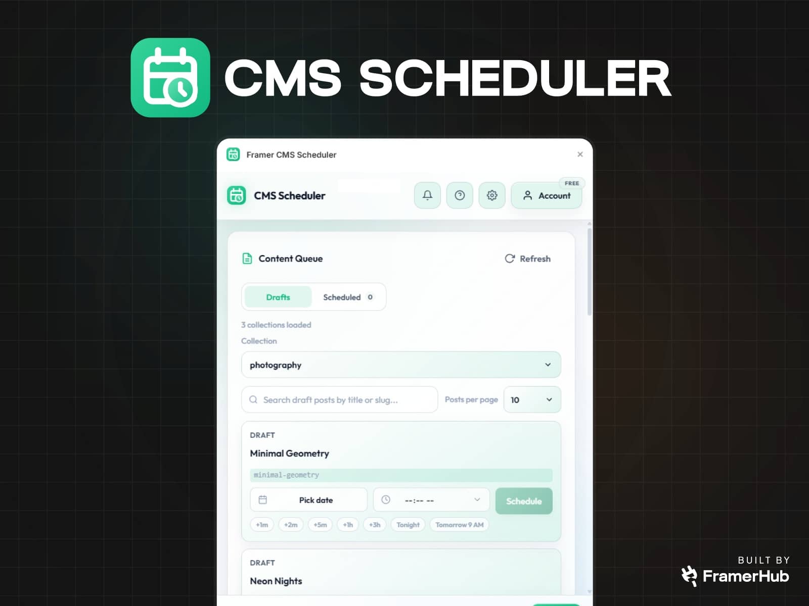 Framer CMS Scheduler