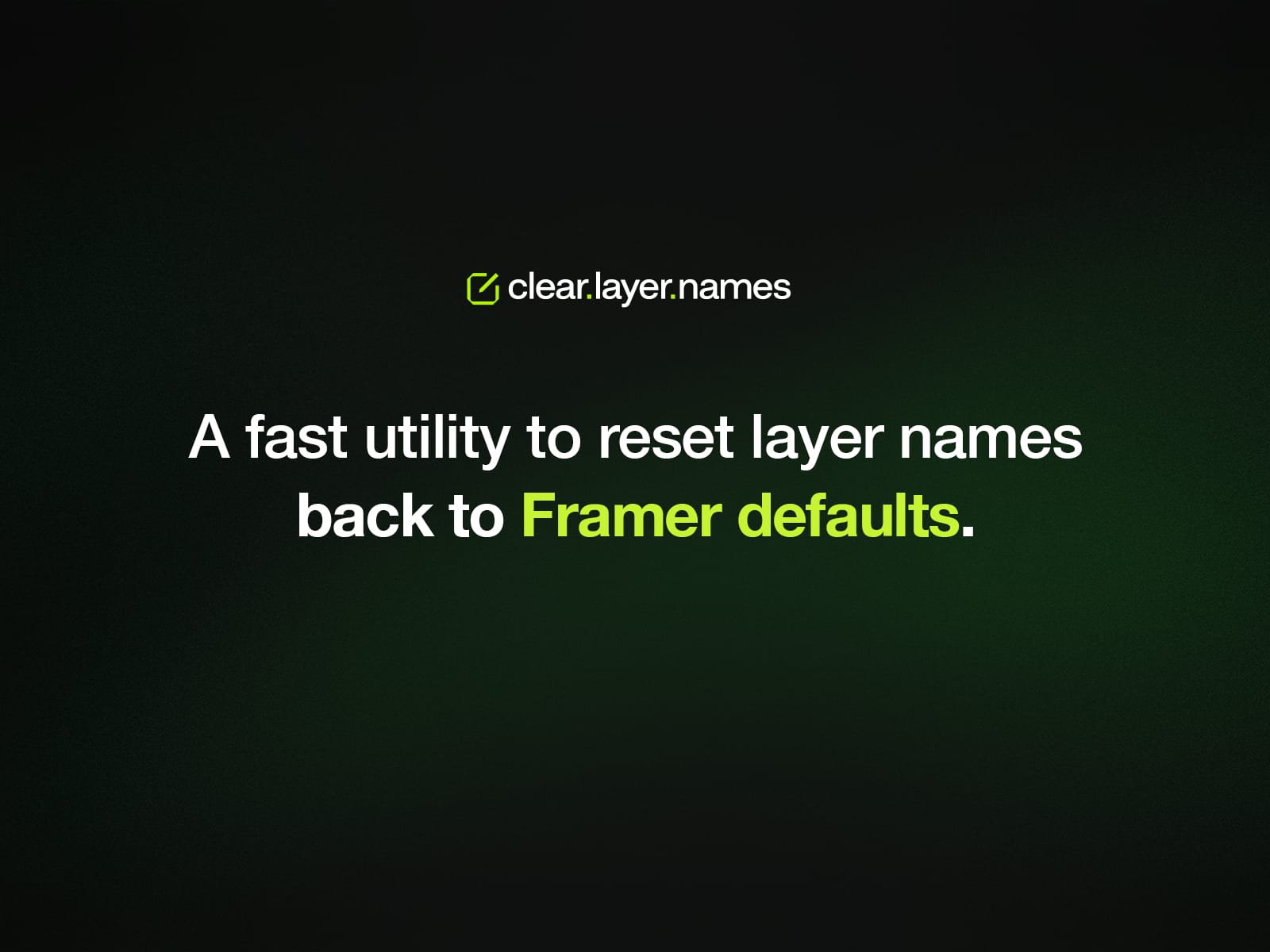 Clear Layer Names