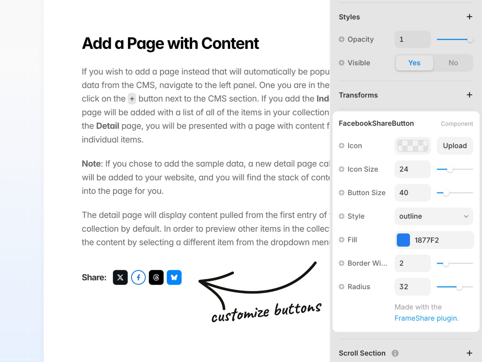 FrameShare - Social Share Buttons