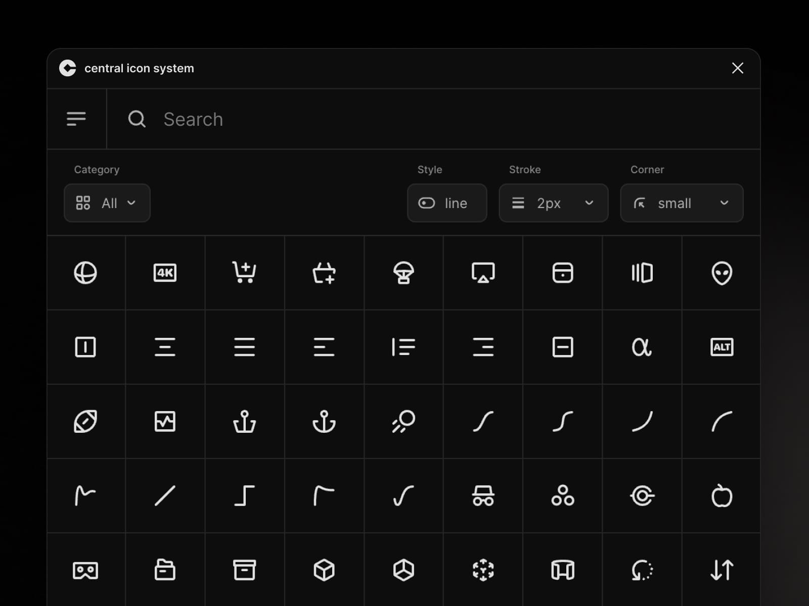 Central Icon System