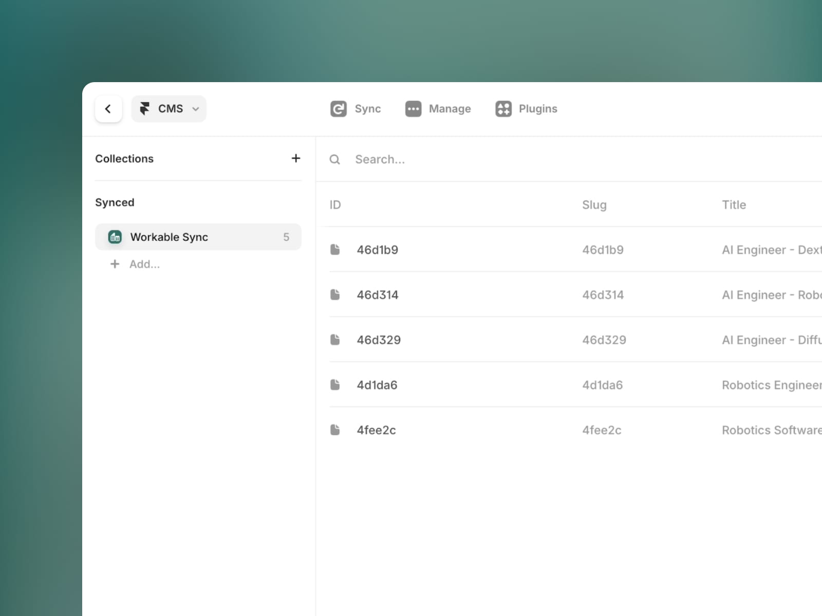 Workable Sync