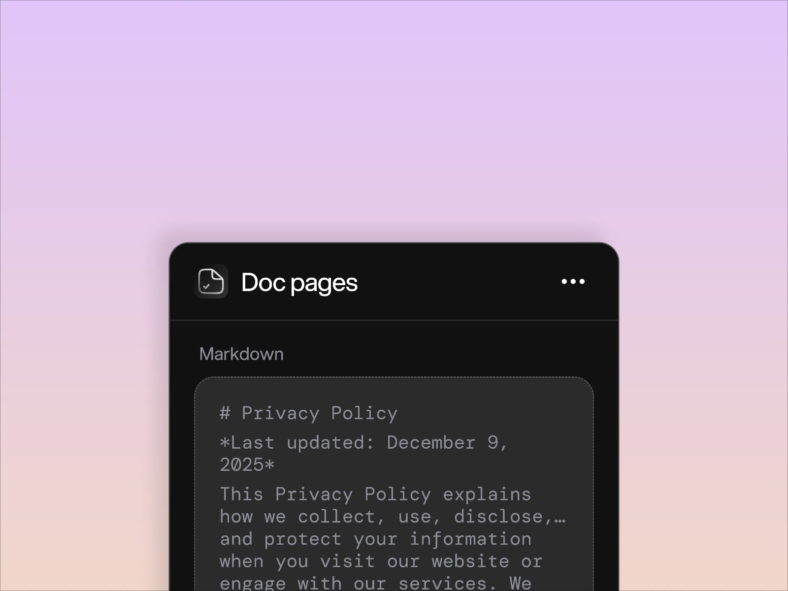 Doc Pages