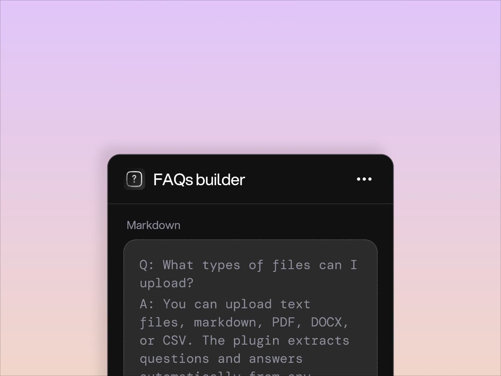 FAQs Builder