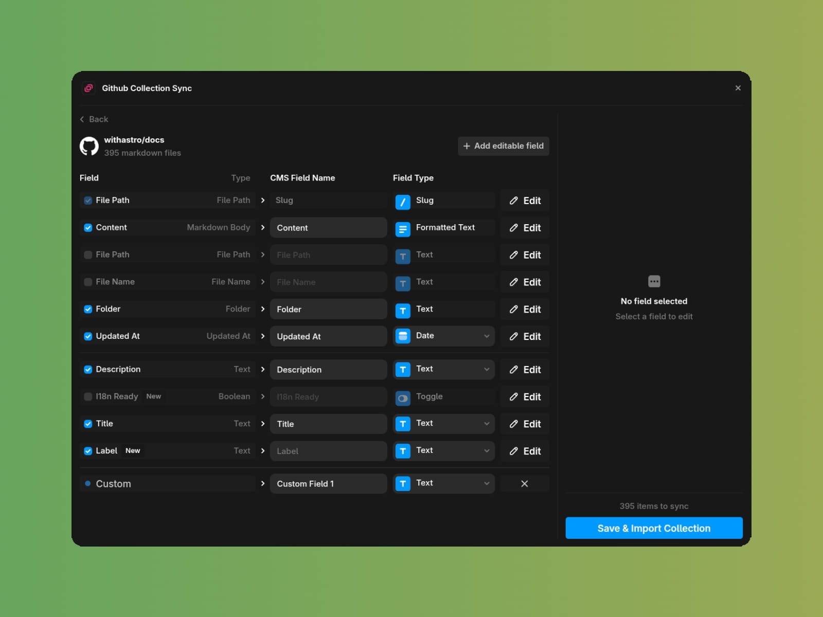 Github Collections Sync