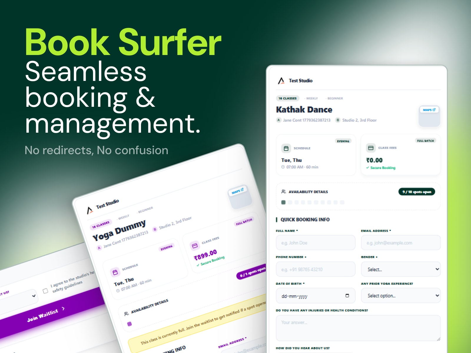 BookSurfer Booking Forms