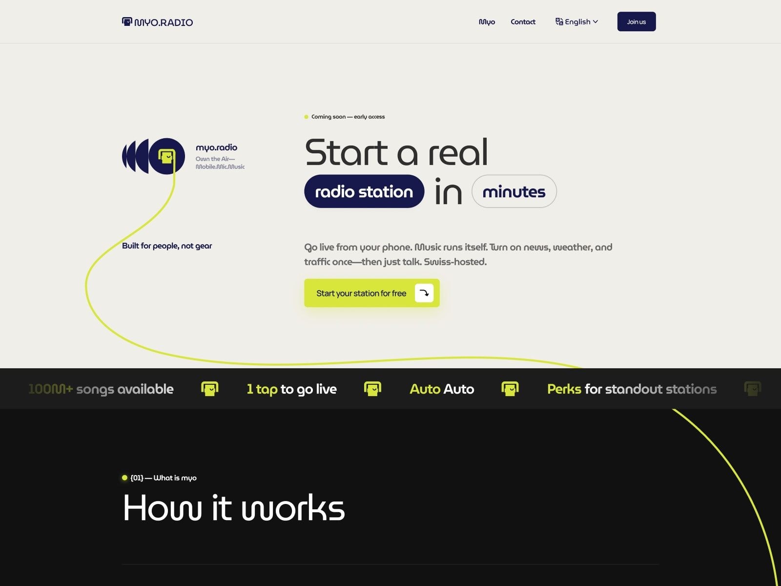Thumbnail for myo.radio/, a Framer Experts site by A1.