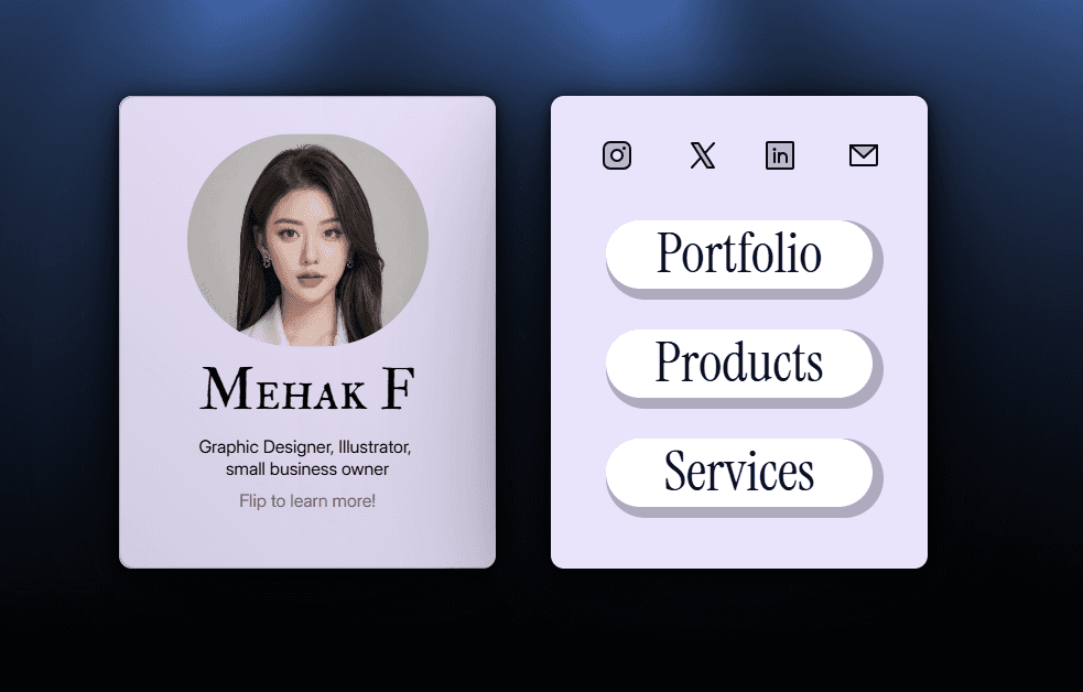 3d profile card