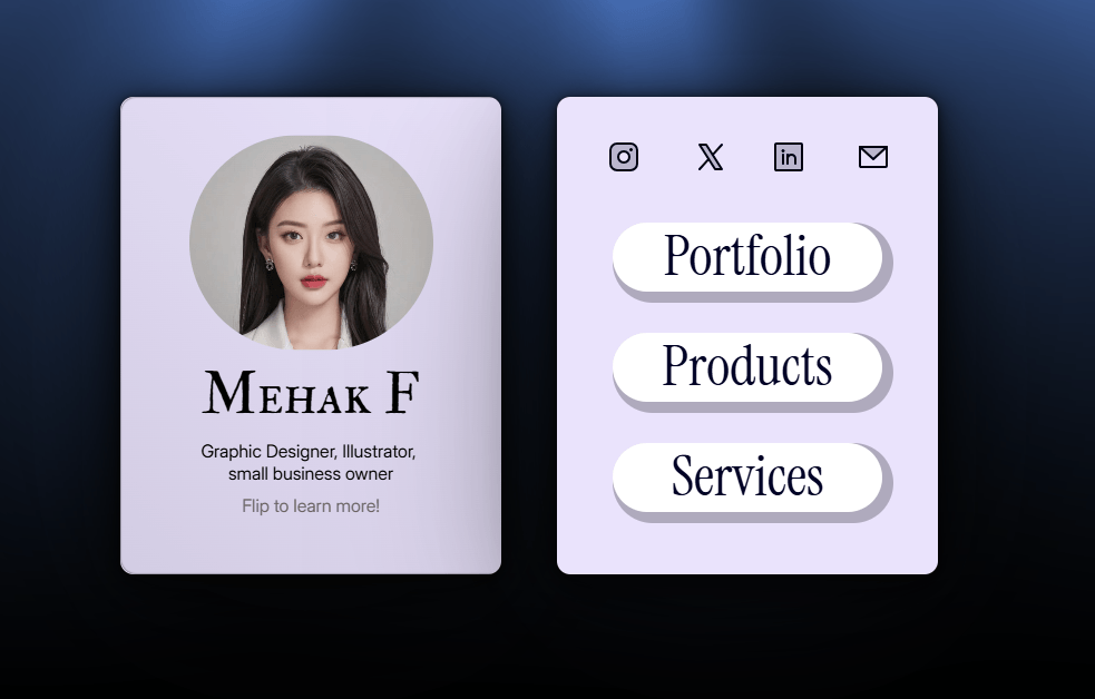 3d profile card