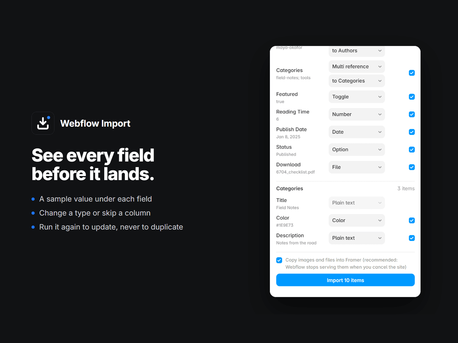 Webflow Import