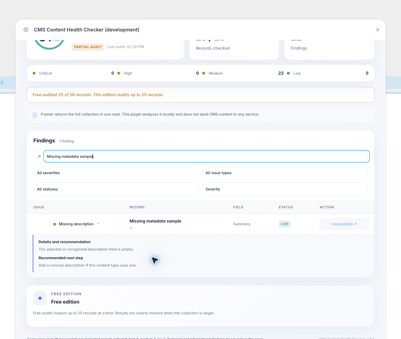 CMS Content Health Checker