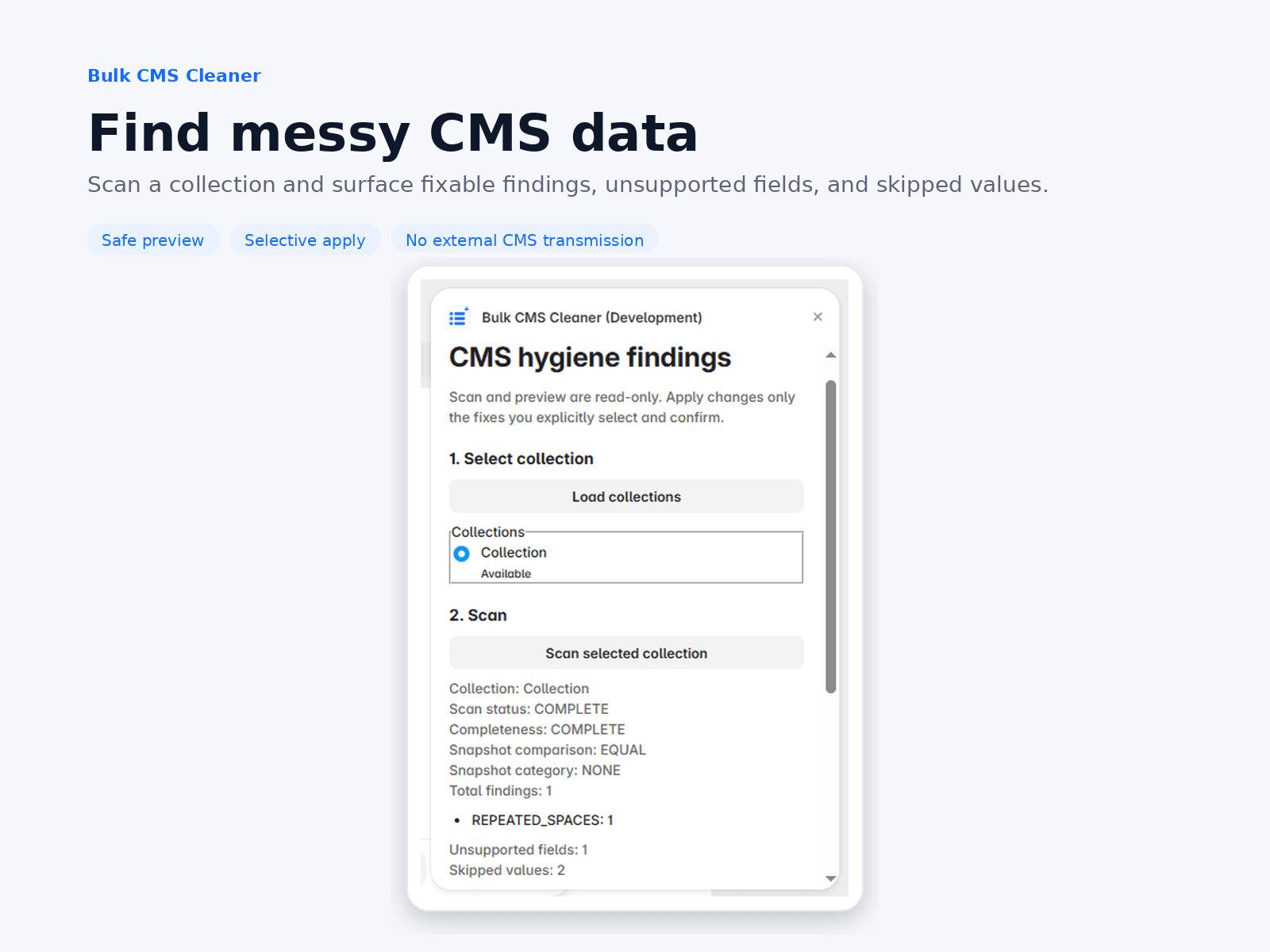 Bulk CMS Cleaner