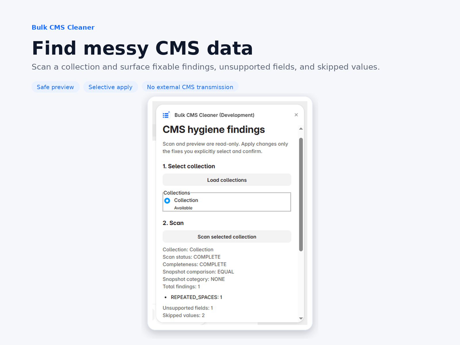 Bulk CMS Cleaner